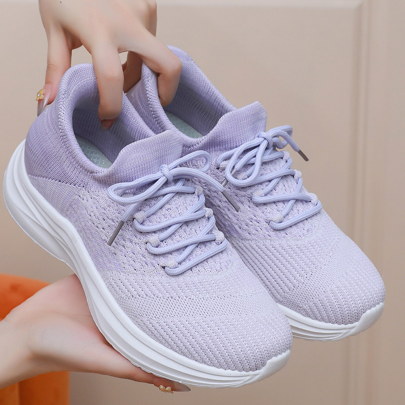 老北京布鞋女鞋春秋季飞织透气女款单鞋妈妈鞋子中老年透气休闲鞋