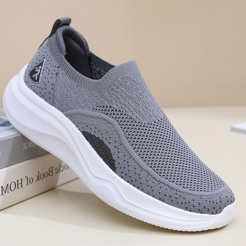 老北京布鞋男款单鞋一脚蹬老人男鞋春秋季网面透气爸爸运动休闲鞋