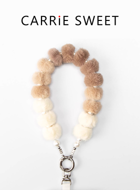Carrie sweet毛球手机链秋冬毛绒挂链便携高级感手腕手机链挂饰