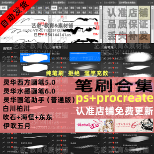 灵华笔刷水墨6.0西方5.0画笔吹石海怪东东白川柏川伊吹五月绘画集