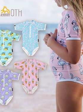 荷兰beach bandits UPF50+儿童女宝沙滩衣防晒衣女童短袖连体泳衣