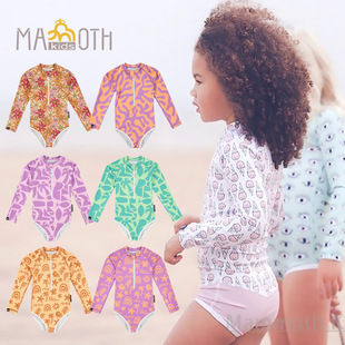 儿童女宝防晒衣沙滩衣女童长袖 UPF50 连体泳衣 bandits 荷兰beach