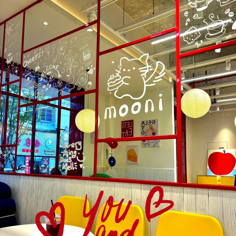 韩系镜子墙咖啡厅奶茶店墙面装饰打卡拍照镜子甜品店网红涂鸦镜子