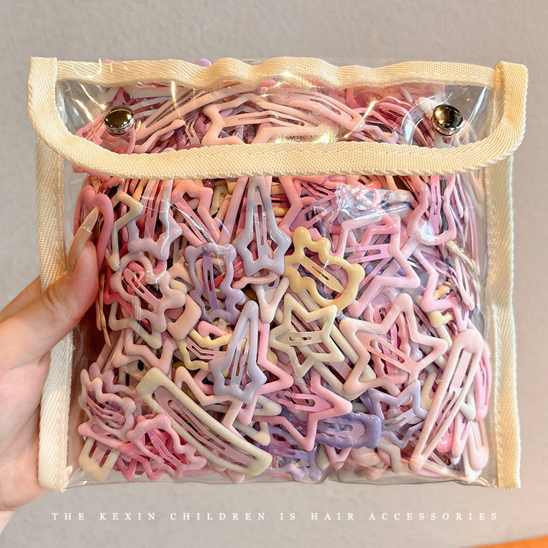 2025新款儿童彩色bb夹刘海星星发夹女童侧边刘海夹子头饰碎发发卡