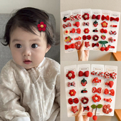 宝宝新年发夹可爱汗毛夹婴儿头饰儿童不伤发胎毛发卡婴幼儿发饰女