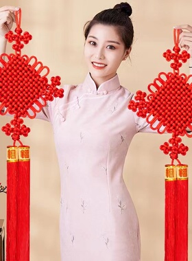 新年高档中国结挂饰客厅大号乔迁平安结门上装饰小如意节流苏挂饰
