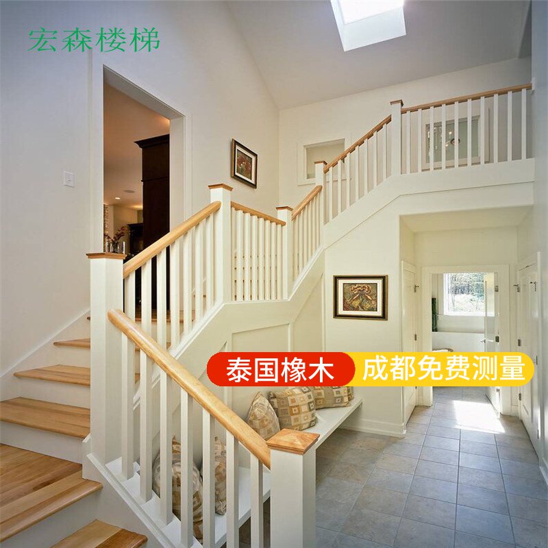 厂家别墅阁楼跃层楼梯踏步板扶手实木围栏飘窗阳台护栏整体定制在类目 全屋定制, 楼梯, 整体楼梯中 - 来自Buy2taobao.com提供专业的淘宝代购服务