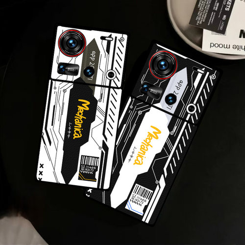 适用努比亚Z80Ultra手机壳皮纹Z60SPro彩绘保护套Z70Ultra简约个性线条Z50纹轻奢爆款潮创意男女定制ins风