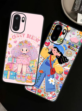 适用一加ACE6手机壳皮纹OnePlusACE5Pro保护套清新花蓝色多巴胺卡通公主定制轻奢爆款潮创意男女定制ins风