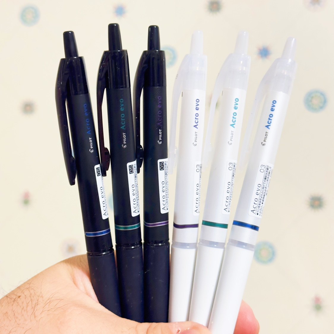 日本pilot百乐acro指环evo限定0.5中油笔黑白个性炫滑0.3mm圆珠笔