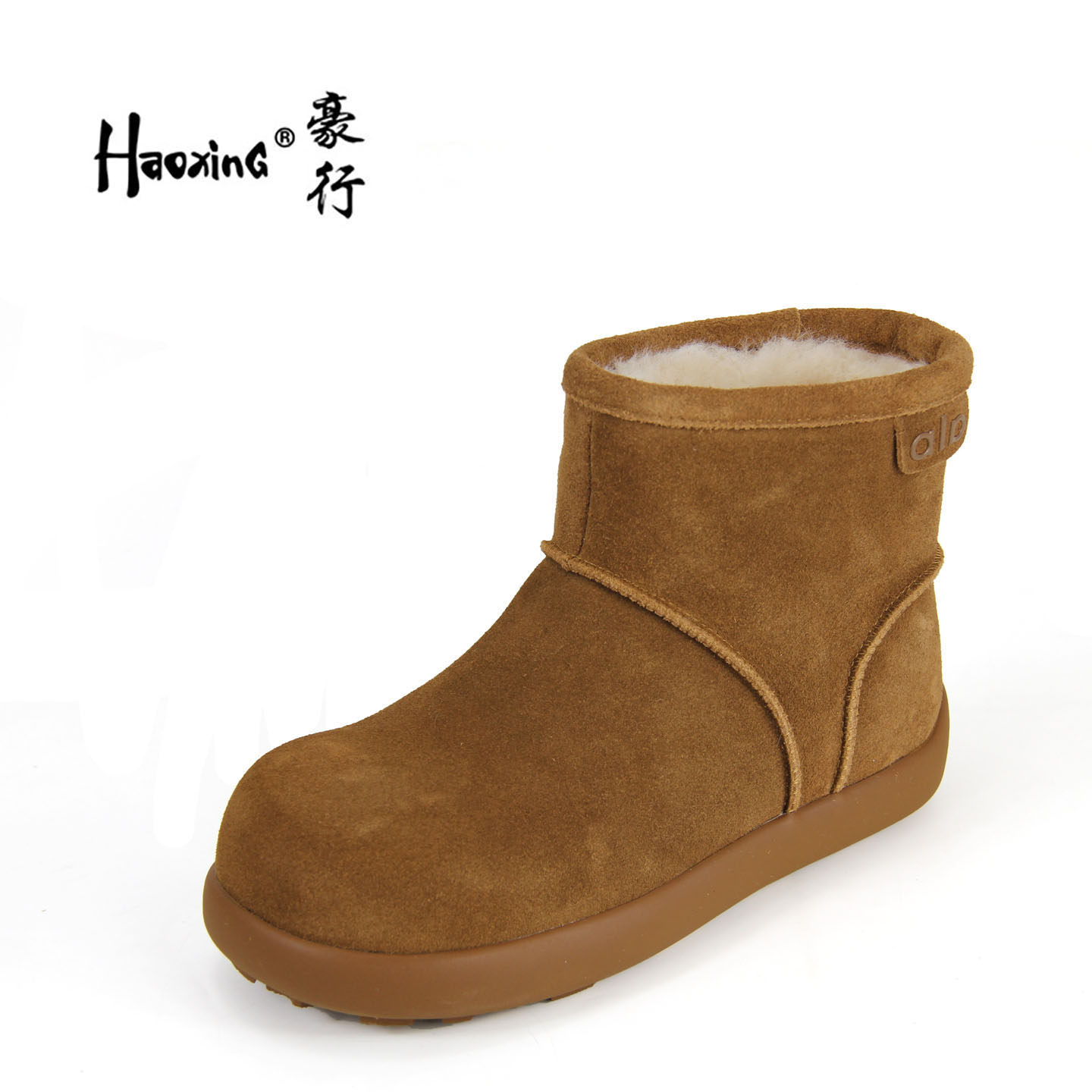 豪行冬季新款25422233M真皮毛绒雪地靴女加绒保暖一脚蹬短靴棉靴,女鞋,时尚雪地靴,淘宝优惠券,粉丝福利购,淘宝优惠卷