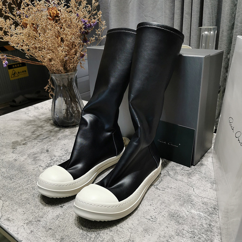 [IM XIAOJUN] RO HIGH-END LIGHT LUXURY THIN LEGS LONG ELASTIC SOCKS BOOTS INS NET RED THICK-SOLED BOOTS WOMEN