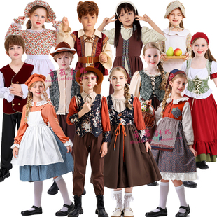 儿童剧场演出经典童话故事卖火柴的小女孩田园风小男孩女仆cos服
