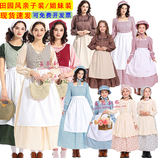 圣诞节卖火柴的小女孩成人儿童欧洲传统田园农场女仆平民亲子装