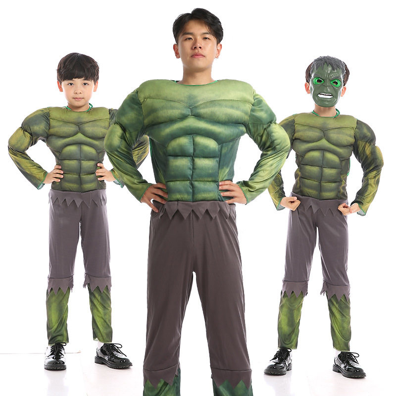 万圣节服装成人儿童cos派对复仇者联盟肌肉服浩克绿巨人衣服套装