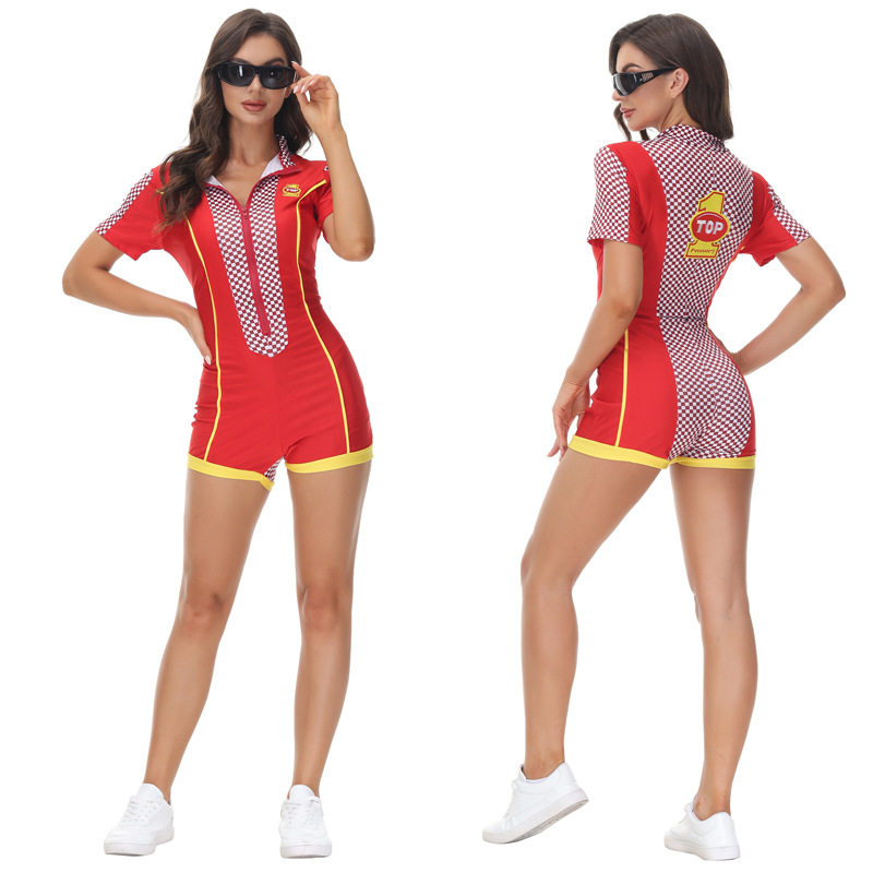 万圣节女赛车手角色扮演服机车车模走秀服拉拉队服装性感游戏制服