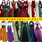 万圣节新款 贵族贵妇皇后礼服装 复古宫廷中世纪长裙 cosplay公主