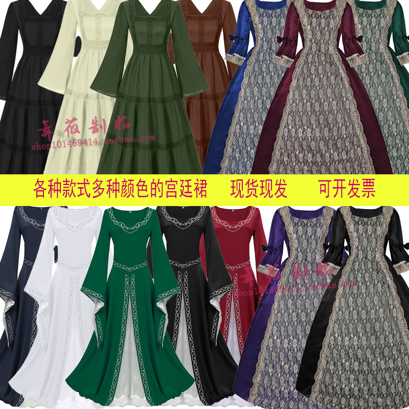 万圣节欧式中世纪宫廷复古长裙