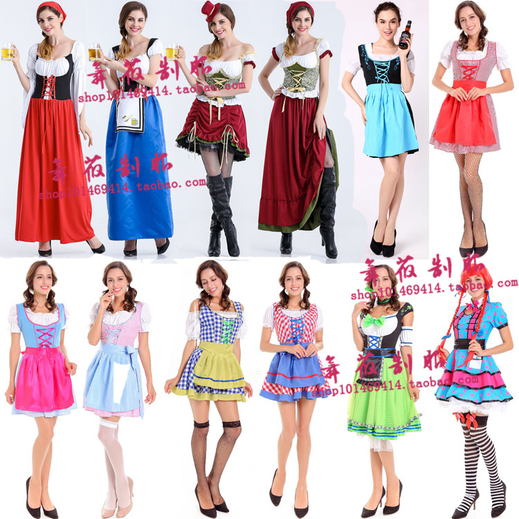 德国啤酒节啤酒服装服务员女佣服女仆装万圣节服装cosplay演出服