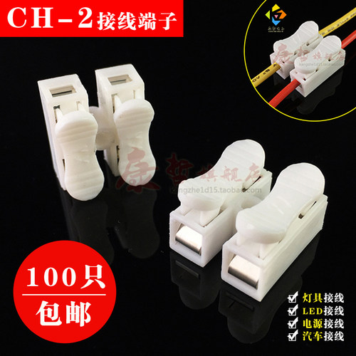 100只两位按压式电线灯具接线柱
