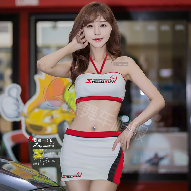 性感赛车女郎 车模服 车展活动服装改装车展时尚红色礼仪车模服饰