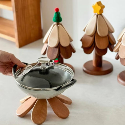 韩国家庭博主厨房隔热垫竹木创意餐桌锅垫便捷防烫耐高温餐垫杯垫