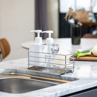韩国vatya不锈钢厨房多功能置物架家用台面洗涤剂杂物沥水收纳架