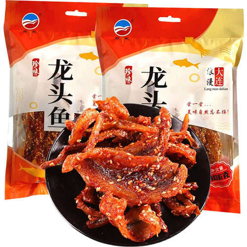 顺帆香烤龙头鱼106g袋装即食香辣小鱼干海鲜零食下酒菜大连特产