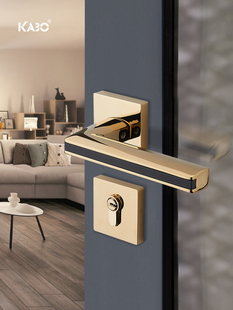 德国KABO北欧简约门锁室内卧室金色卫生间门锁静音分体家用房门锁