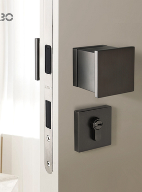 德国KABO门锁室内卧室北欧灰色两件式化妆室简约房门锁静音实木门