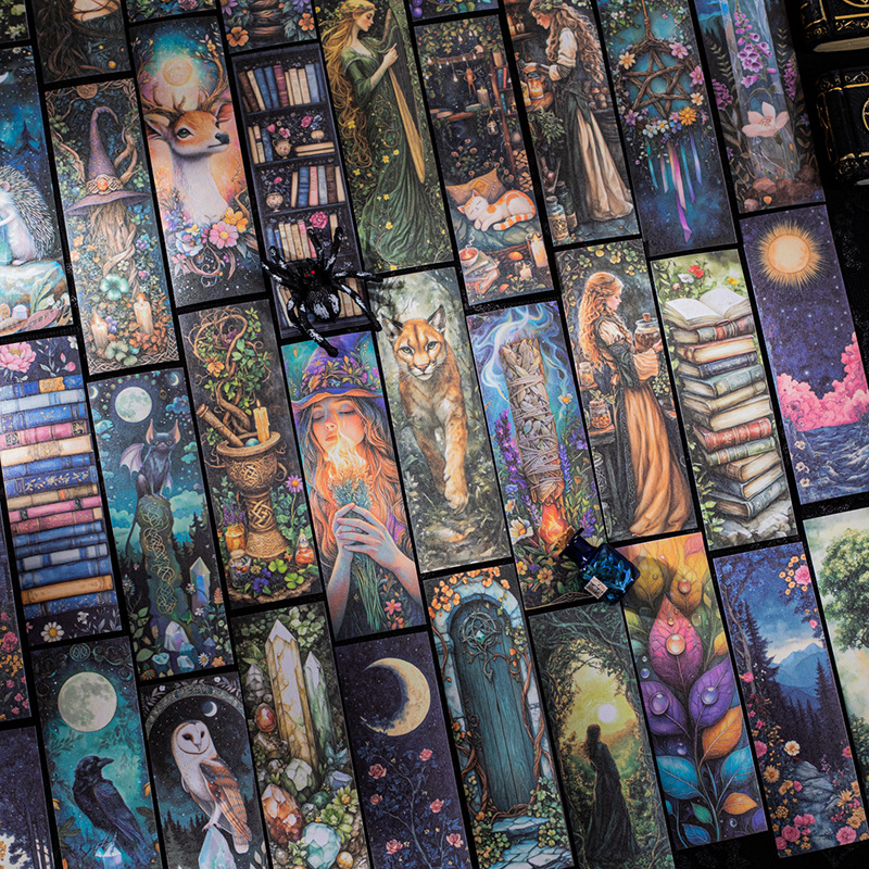 美好的一天魔法主题贴纸本 魔幻绘卷系列 复古打底手账DIY装饰