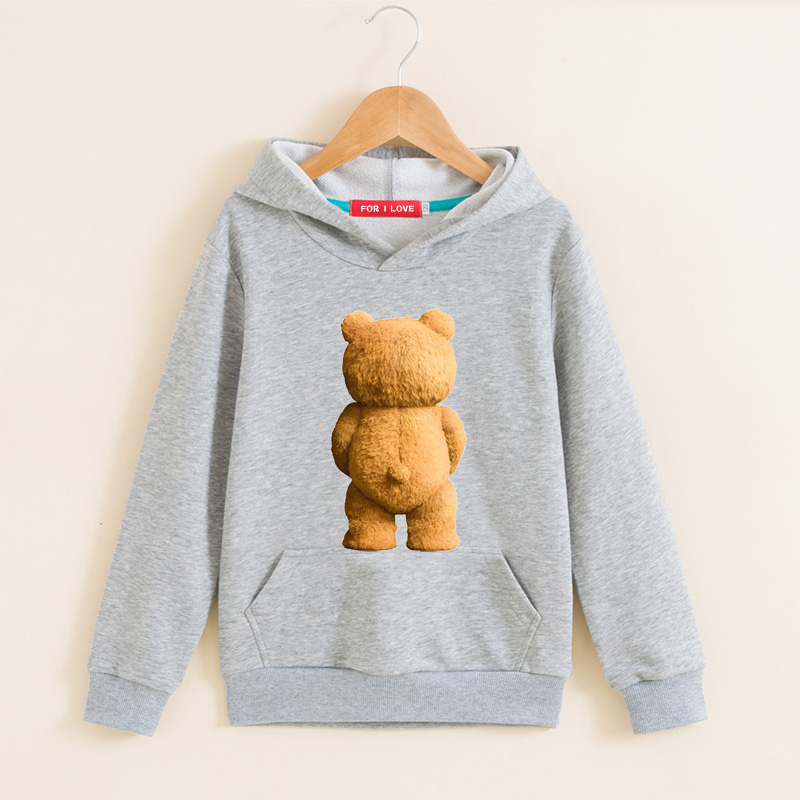 潮流连帽卫衣青春校园TED泰迪熊恶搞熊麻吉贱熊清新外套童装衣服