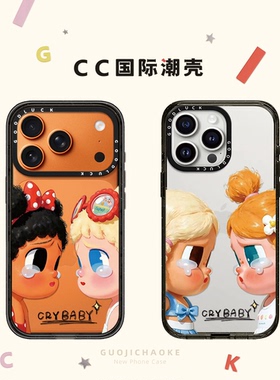 油画哭娃适用iphone17手机壳16promax苹果15pro透明MagSafe磁吸14plus甜酷少女13日韩Air网红12闺蜜可爱