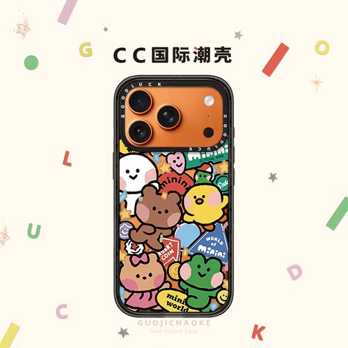 联名可爱minini动物游园会适用iphone18手机壳17promax苹果16pro磁吸MagSafe透明棉花糖15日韩卡通14女12