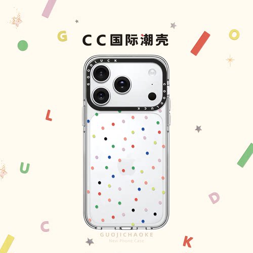 联名日韩ins彩色波点适用iphone16手机壳17promax苹果15pro磁吸MagSafe透明14粉红蝴蝶结13时尚plus