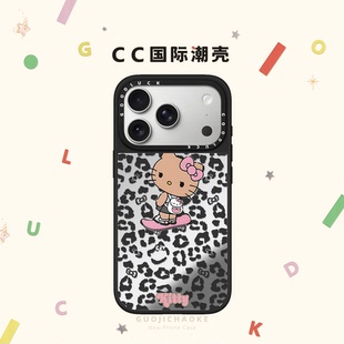 冲浪沙滩黑皮KT适用iphone17手机壳16promax苹果15pro磁吸MagSafe透明14plus卡通13日韩Air女12闺蜜