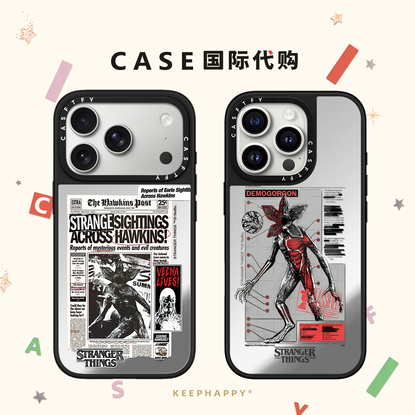 CASE联名怪奇物语适用iphone17手机壳16promax苹果15pro镜面MagSafe磁吸14plus潮牌13艺术Air小众12漫画