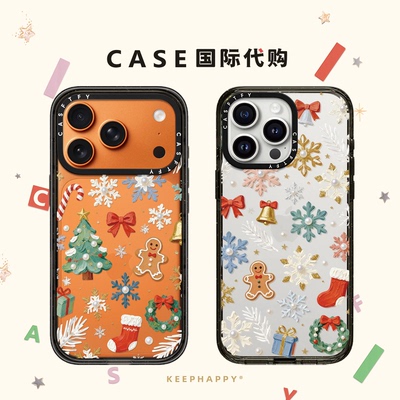 CASE油画圣诞雪花礼物适用iphone17手机壳16promax苹果15pro透明MagSafe磁吸14plus日韩ins可爱13卡通Air/12