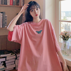 實拍  短袖T恤女字母印花卡通