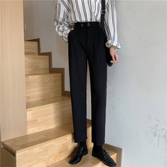 Real shot spring casual pants autumn pants women's high waist wide leg pants suit pants