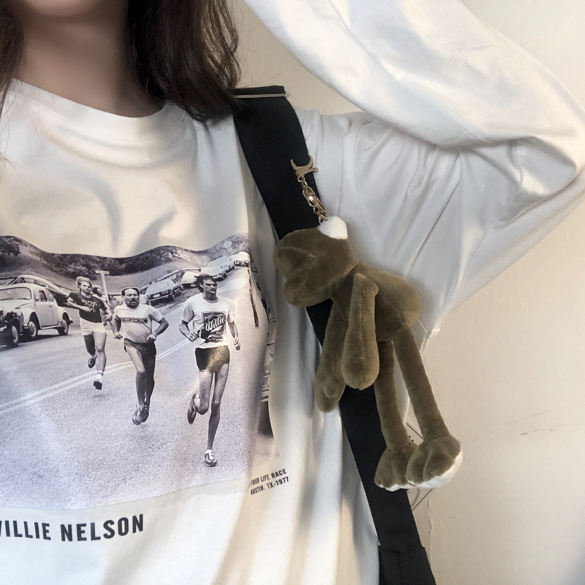 Real shooting of new style of Hong Kong Style Long Sleeve Korean loose and versatile student's T-shirt net red