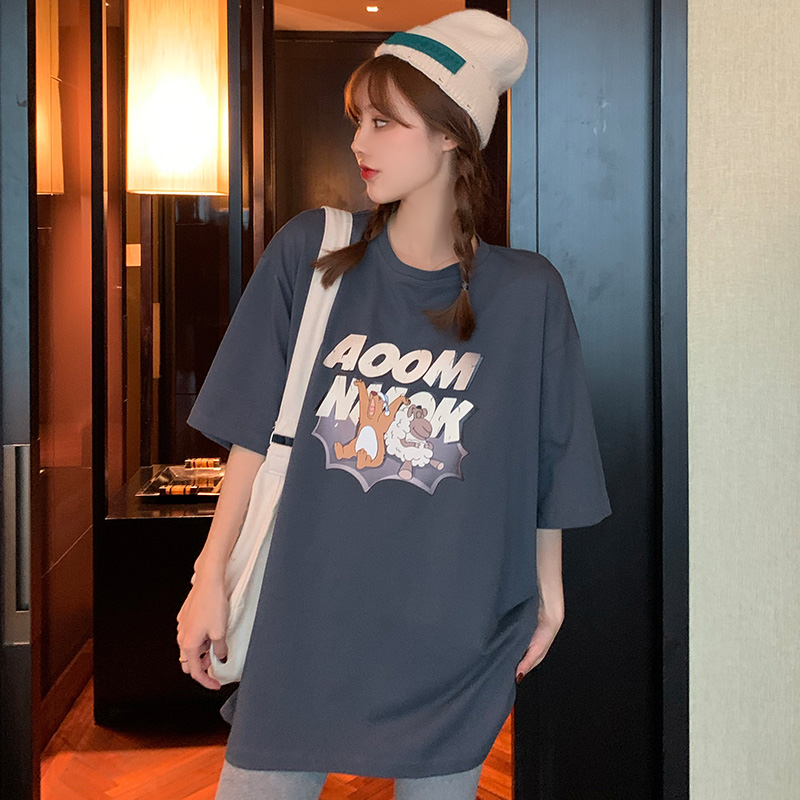 #Real shot short sleeve T-shirt printed cartoon