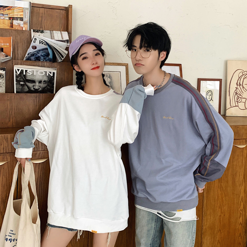 Real shooting of autumn Hong Kong Style Long Sleeve couple's clothes