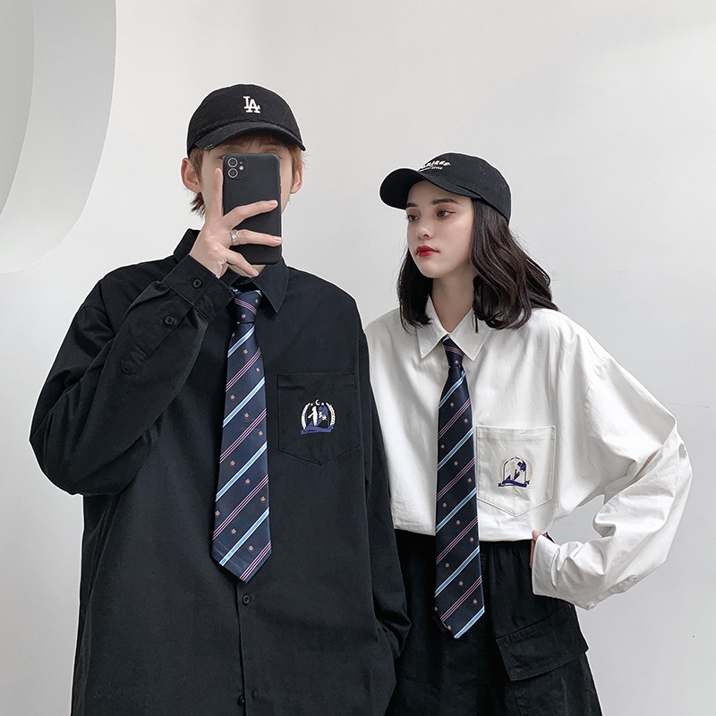 Uniform men's and women's shirts high-grade top white shirt British Academy style couple's wear