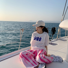 官方圓領寬鬆三隻小熊印花休閒短袖學生t恤女