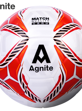 安格耐特F1215_5号双镜面PU贴皮足球银色+红色耐磨PU材质足球