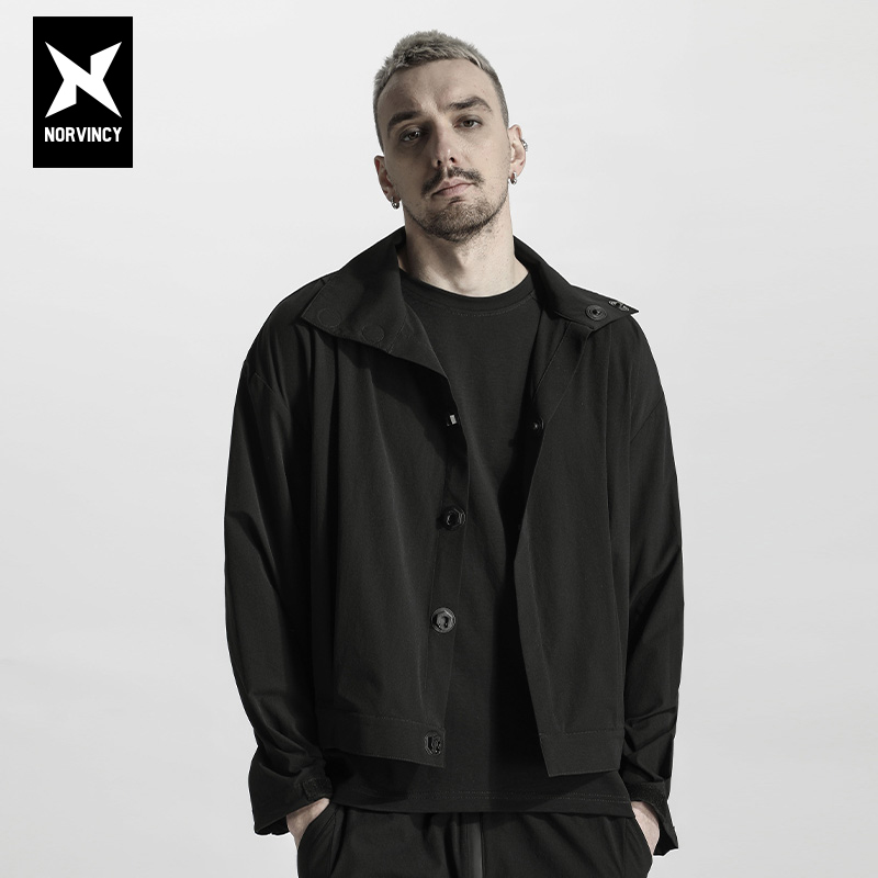 诺凡希翻领秋冬短款夹克风衣外套