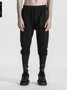 诺凡希春秋螺纹长束脚运动健身裤子男痞帅ins修身显瘦休闲长裤