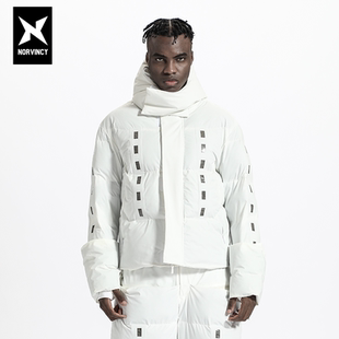 NORVINCY/诺凡希男式户外冬季保暖户外休闲连帽石墨烯云绒棉服