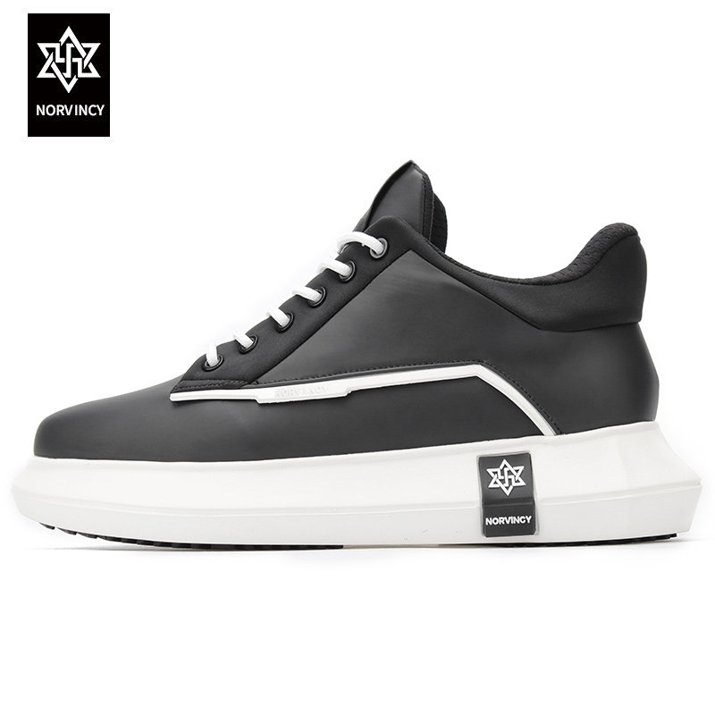 诺凡希春季新款韩版低帮板鞋男 潮流百搭时尚情侣增高运动休闲鞋